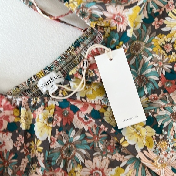 Heartloom Sz M Kendra Mini Dress Floral Babydoll Smocked Back Tiered - Picture 4 of 11